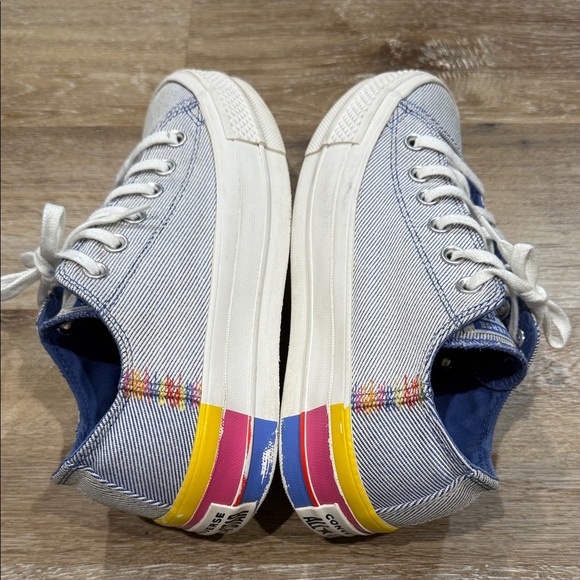 Converse ALL STAR Size 7 Women’s Chuck Taylor Lift Low 'Ranbow - Ozone Blue' - Picture 12 of 13